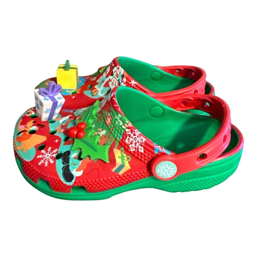 Disney Mickey Mouse & Friends Crocs Christmas Holiday Clogs for Kids SZ‎ 12 - Picture 3 of 4